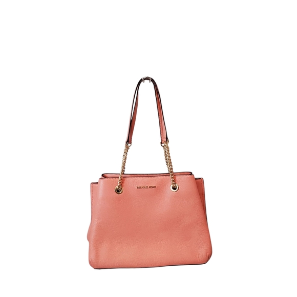 Michael Kors Coral Leather Tote Bag - Picture 2 of 12